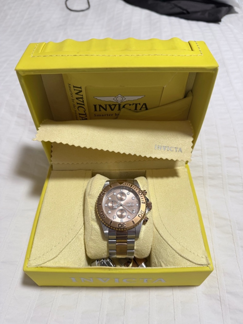 Invicta Two-Tone Rose Gold and Silver Men’s Chronograph Watch